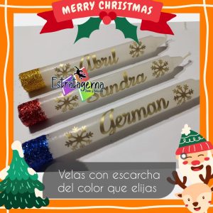VELA ESCARCHADA PERSONALIZADA