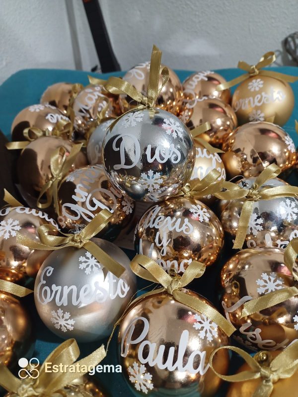 BOLAS DE NAVIDAD PERSONALIZADAS CON LOGO NOMBRES DESEOS - Imagen 4